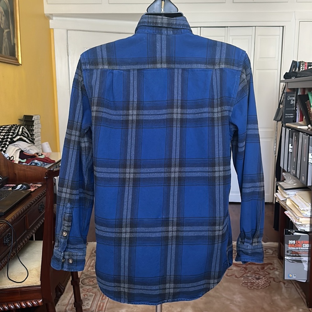 Carhartt Original Fit Plaid Flannel Button Down Shirt Blue Size S - Picture 7 of 12
